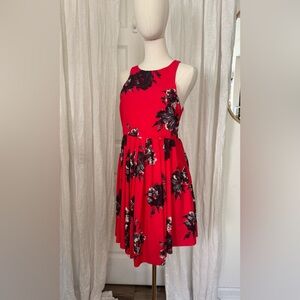 Free People Red and black Floral Dress